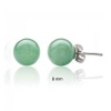 Bling Jewelry 925 Sterling Silver Jade Gemstone Ball Stud Earrings 8mm