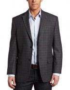 Haggar Men's 2 Button Textured Herringbone Center Vent Sport Coat