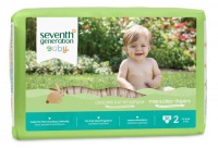 Seventh Generation Free and Clear Baby Diapers, Size 2, 144 Count