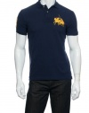 Polo Ralph Lauren Shirt, Custom-Fit Short-Sleeved Dual Match Cotton Mesh Polo, French Navy (small)