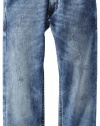 Diesel Boys 2-7 Iakop Slim Fit Straight Leg Distressed Washed Out Jean, Indigo, 7