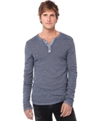 Whether you're king of your own domain or just own a domain name, you do so in comfort and pride with this long sleeve henley by Buffalo David Bitton.