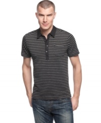 Take your preppy polo look downtown with this hip heathered shirt from Kenneth Cole New York.