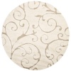 Safavieh Florida Shag Collection SG455-1113 Cream and Beige Shag Round Area Rug, 6-Feet 7-Inch Round