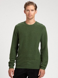 EXCLUSIVELY OURS. A simple, slim-fit silhouette shaped in superior Scottish cashmere defines this military-inspired design.CrewneckRibbed knit cuffs and hemCashmereDry cleanImported