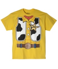 You'll be the sheriff of easy costumes with this Woody from Toy Story Halloween tee by Hybrid.