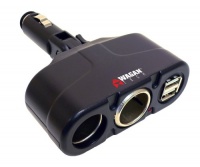 Wagan Twin USB/DC Socket Traveler's Adapter