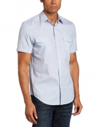 Perry Ellis Men's Short Sleeve Military Style Woven Shirt