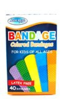 Latex-Free Kids and Adult Bandages/Bandaids- Multiple Colored 40 Count Full Size