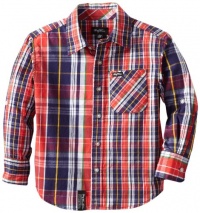 LRG - Kids Boys 2-7 Little Hier Earning Woven, Red, 7