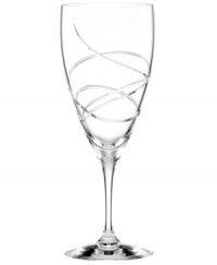 A fanciful cut pattern contrasts the timeless form of this Adorn iced beverage glass from the Lenox crystal stemware collection.