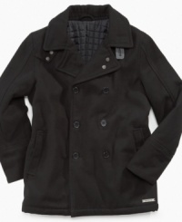 Introduce him to the classics with this smart DKNY double-breasted pea coat.