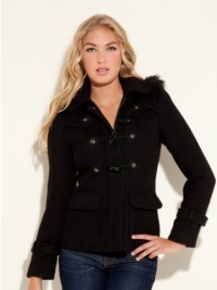 GUESS Rozi Coat, JET BLACK (SMALL)