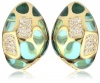 CZ by Kenneth Jay Lane Trend Cubic Zirconia Gold-Plated Resin Pave Dome Earrings