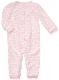 Carter's Infant Long Sleeve One Piece Fleece Coverall - Zebra Print 9 months pink