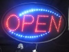 Open LED Sign With Flashing Animation (Red & Blue) 6 Character Height - Indoor Sign