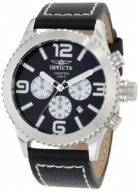 Invicta Men's 1427 II Collection Chronograph Black Dial Leather Watch