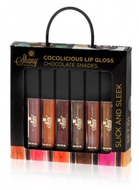 SHANY Cosmetics SHANY Cocolicious Lip Gloss Set No.1 Chocolate Shades Aloe Vera and Vitamin E, 6 Count