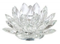 Clear Crystal Lotus Candle Holder