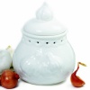 Norpro 254 White Stoneware Garlic Keeper, Off-White