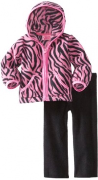 Young Hearts Baby-Girls Infant 2 Piece Zebra Print Polar Fleece Jacket Set