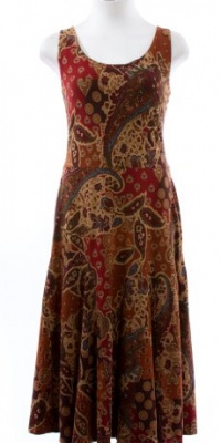 Lauren by Ralph Lauren 'Thor' Multicolored Cotton/Modal Paisley Print Sleeveless Dress Medium