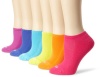 HUE Women's Mesh Top 1/2 Cushion Sole No Show 6 pair pack Sport Socks