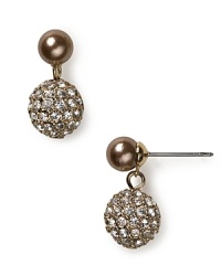 Add a sophisticated touch to your everyday looks with these pave-accented double drop earrings from Carolee.