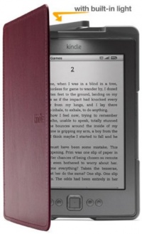 Amazon Kindle Lighted Leather Cover, Wine Purple (does not fit Kindle Paperwhite, Touch, or Keyboard)