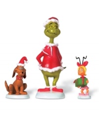 With their hearts full of cheer and bellies bursting with roast beast, the Grinch, Max, and little Cindy-Lou Who bring the Christmas spirit of Who-ville into your home.