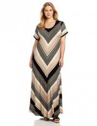 Calvin Klein Women's Plus-Size Stripe T-Shirt Maxi