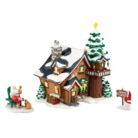 Department 56 2011 Annual Holiday Set with Accessory North Pole Village Santa's Get-Away, Set of 2