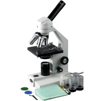 AmScope 40x-1000x Advanced Home School Student Widefield Biological Compound Microscope with Sturdy Metal Framework and All Optical Glass Lenses