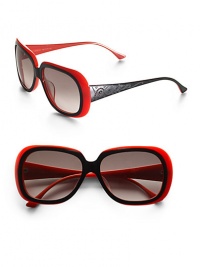 THE LOOKRounded rectangle acetate frame Austrian crystals and etching detailsUVA/UVB protectionORIGINImported