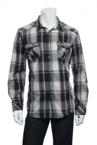 INC Interntional Concepts Men's Wine Plaid Button Down Shirt