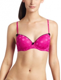 Betsey Johnson Women's Bubble Mesh Molded Balconette Bra, Boysenberry, 34D