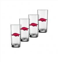 NCAA Arkansas Razorbacks Set of 4 Highball Glasses, 16-Ounce