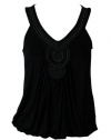 Alfani Petites Beaded Applique V Neckline Sleeveless Tank Top