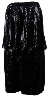 Aidan by Aidan Mattox Women's Sequin Blouson Dress (8, Black)