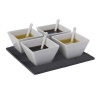 Maxwell and Williams Basics Slate 9-Piece Square Dipping Set, White