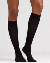 HUE's soft opaque knee highs looks great paired with your favorite dress or short skirt. Style #U5304