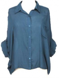 Gorgeous The True Love Deep Aqua Blue Button Down Blouse - Small