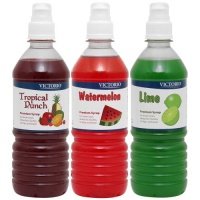 Victorio 3-Flavor Pack Shaved Ice/Snow Cone Syrups, Tropical Punch, Watermelon, Lime