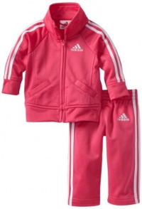 adidas Baby-Girls Infant ITG Iconic Tricot Set, Bright Pink, 9 Months