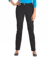 Charter Club's classic slim-leg petite pants have the right amount of stretch for every day comfort and style. (Clearance)