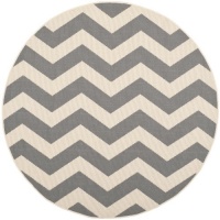 Safavieh CY6245-246 Courtyard Collection Indoor/Outdoor Round Area Rug, 5-Feet 3-Inch, Grey and Beige