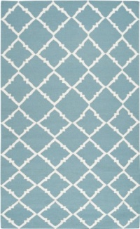 3'6 x 5'6 Rectangular Surya Area Rug FT221-3656 Teal Green/Winter White Color Handmade in India Frontier Collection