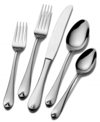 Set tables with Chloe flatware for a healthy dose of style in a pinch. Stainless steel utensils sculpted in a teardrop shape balance timeless design and subtle whimsy for everyday use and casual entertaining.