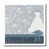 Dress on form in Room, Aqua Green Roses on Wallpaper - 6x6 Iron On Heat Transfer For White Material