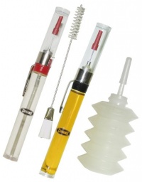 Lubrication Set - Two Precision Pen Point Needle Oilers with Clear & Amber Oils and Bellows Grease Dispenser Including Application Brush from Commando